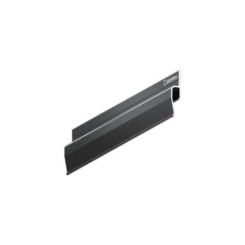 Wand-Schattenfugenprofil für Spanndecken aus schwarzem Aluminium, INVISIA X201
